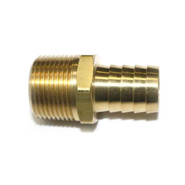 Interstate Pneumatics Brass Hose Barb Fitting, Connector, 3/4 Inch Barb X 3/4 Inch NPT Male End, PK 50 FM99-50K - main
